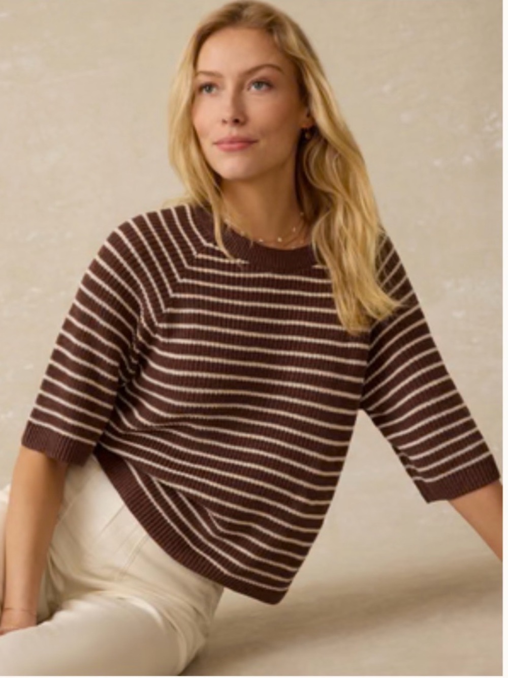 Faherty Women’s Short-Sleeve Miramar Line Sweater Tee - NWT